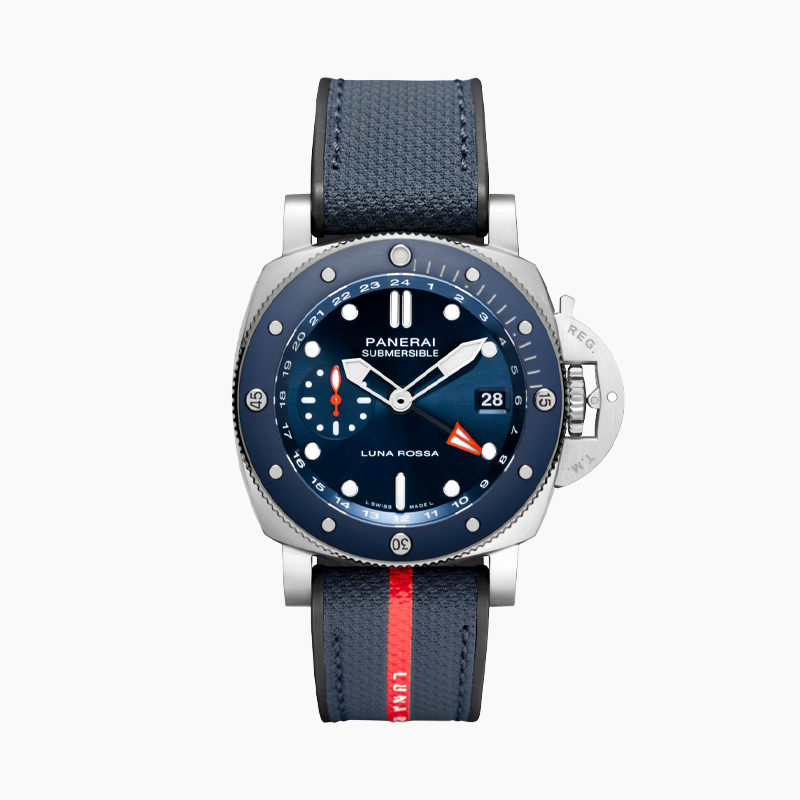 Panerai mens luxury watch - Submersible GMT Luna Rossa Titan