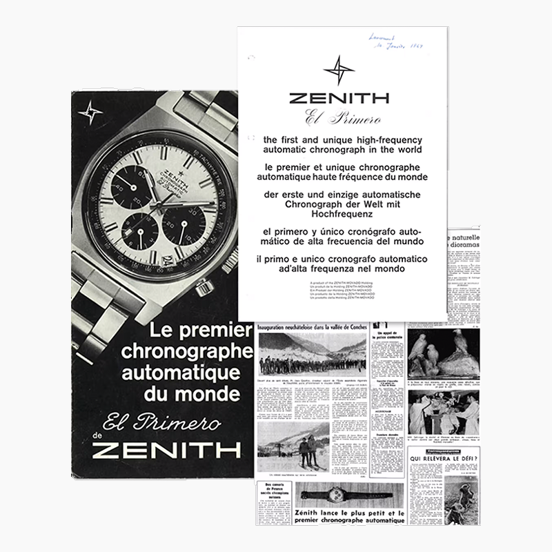 Zenith history as creating the first high frequency chronograph